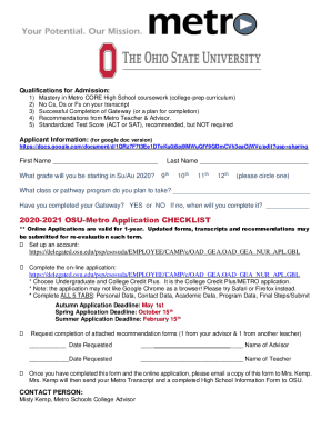 Fillable Online METRO HIGH SCHOOL OHIO STATE COURSE APPLICATION Fillable Online METRO HIGH SCHOOL OHIO STATE COURSE APPLICATION