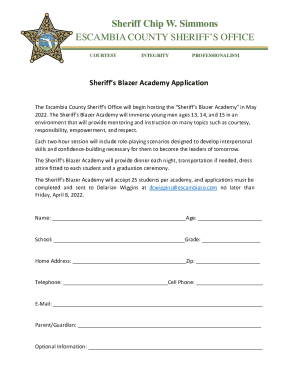 Sheriff's Blazer Academy Application