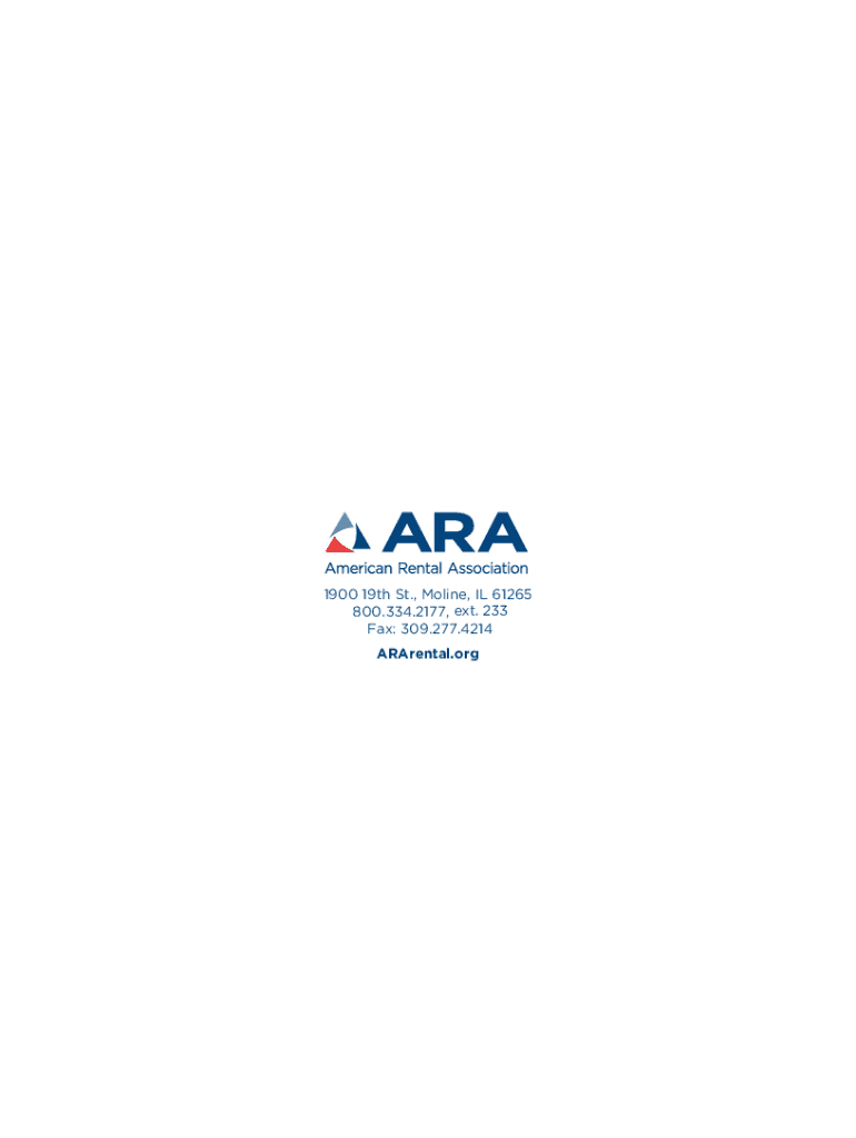 Fillable Online American Rental Association (ARA) Company Profile Fax