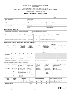 Fillable Online FARM AND RANCH APPLICATION. FRS-APP (11-16) Fax Email ...