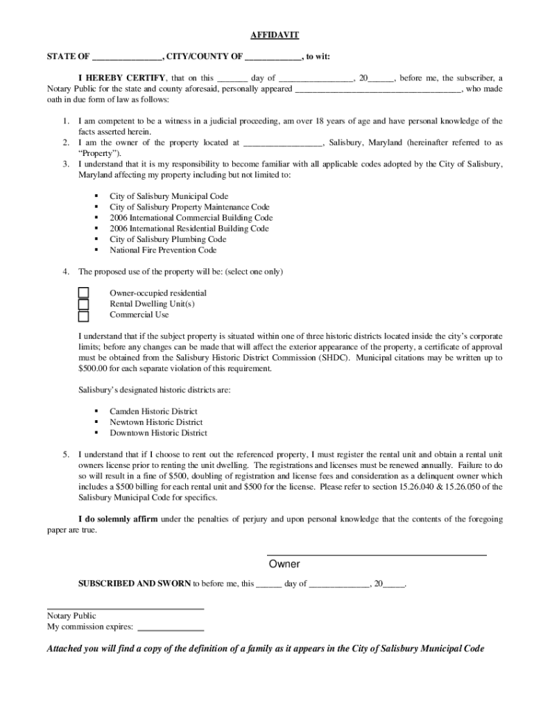 Fillable Online Sample Affidavit for NonFood Delivery Fax Email Print