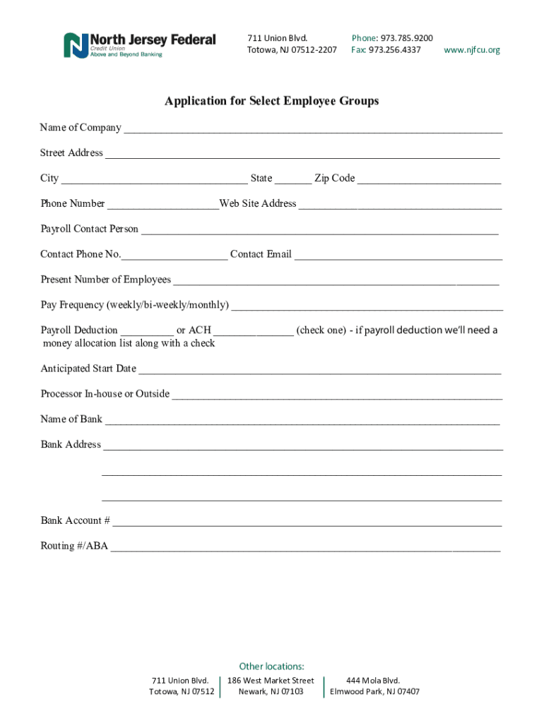 Fillable Online Join North Jersey Federal Credit Union Totowa, NJ Fax