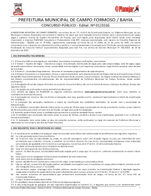 Fillable Online PREFEITURA MUNICIPAL DE CAMPO FORMOSO / BAHIA Fax Email