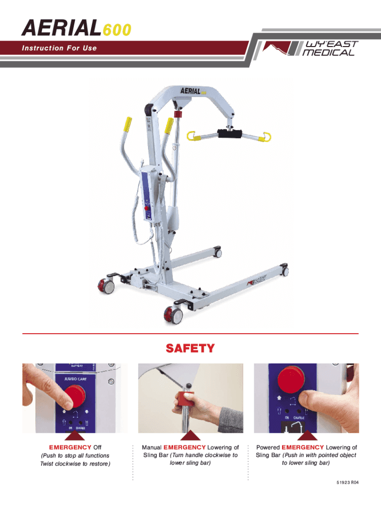 Fillable Online Sabina II Sittostand lift Instructions for Use Fax