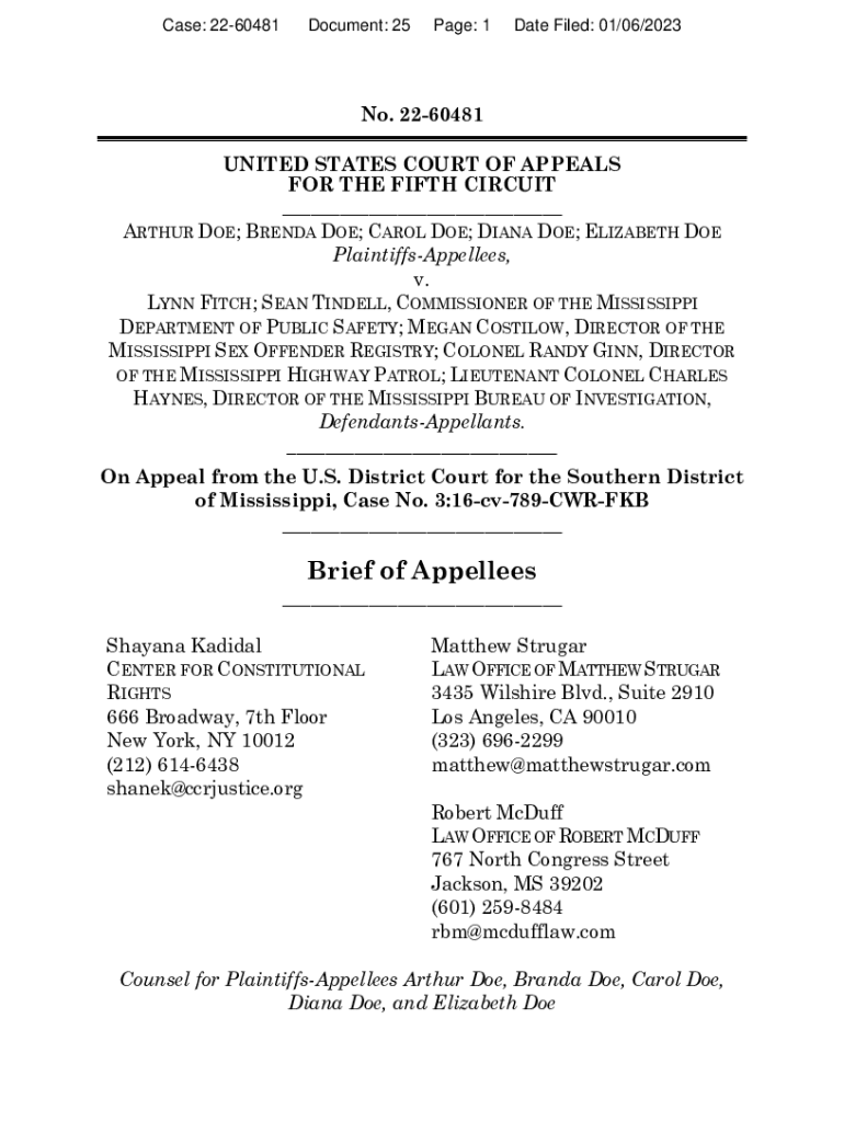 Fillable Online DoevHood Plaintiffs 5th Circuit Brief on Appeal.pdf Fax ...