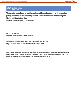 Fillable Online 'Cosmetic boob jobs' or evidence-based breast surgery Fax Email Print - pdfFiller