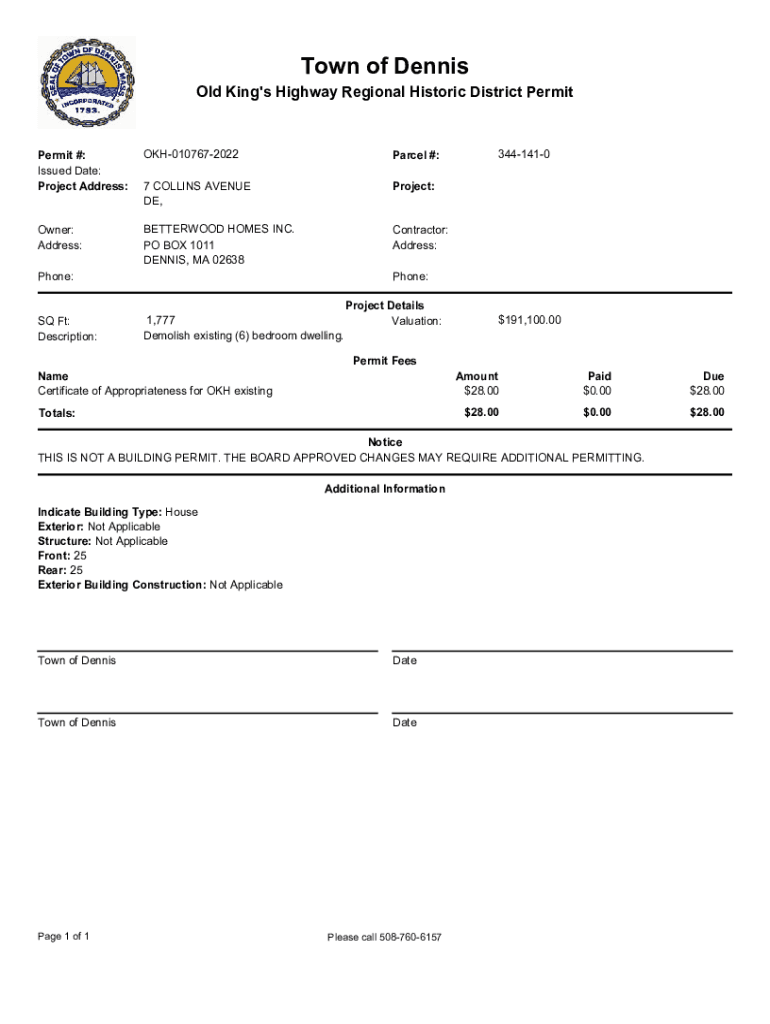 Fillable Online REVISED Old Kings Highway Regional Historic