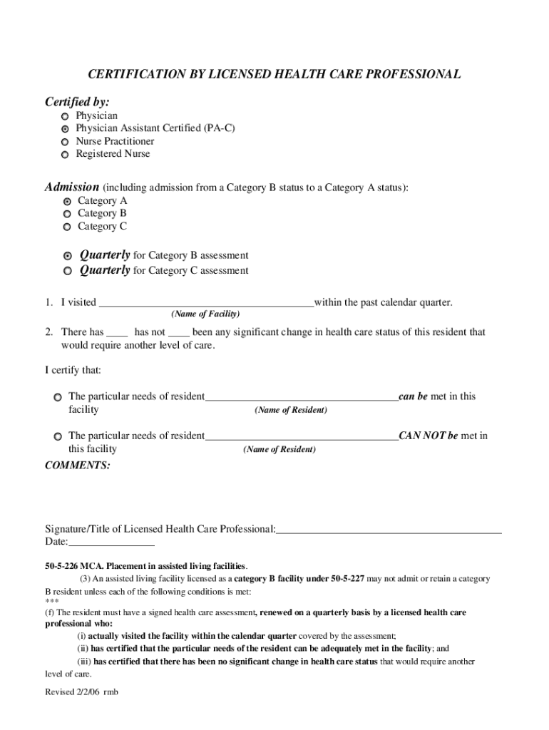 Fillable Online dphhs mt CERTIFICATION BY LICENSED HEALTH CARE