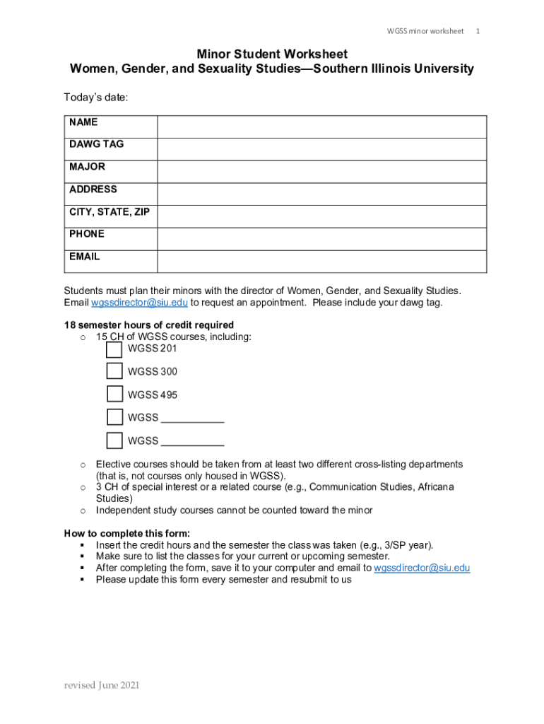 Fillable Online Women's, Gender, and Sexuality Studies Certificate Fax ...
