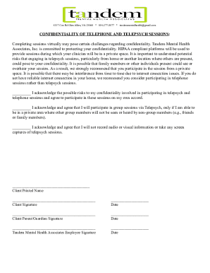 Telepsych Confidentiality Agreement