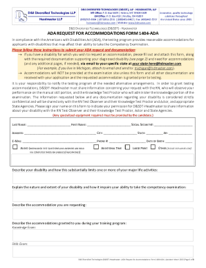 FORM 1404TN REQUEST FOR ADA ACCOMMODATION