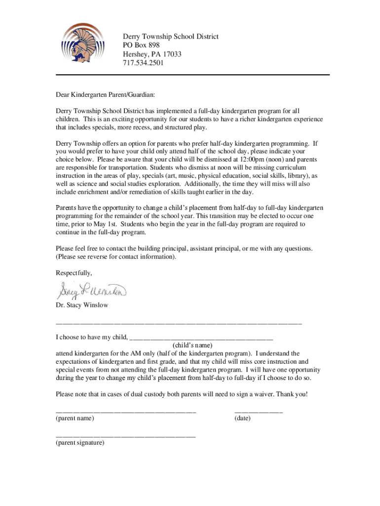 Fillable Online Derry Township School District PO Box 898 Hershey, PA