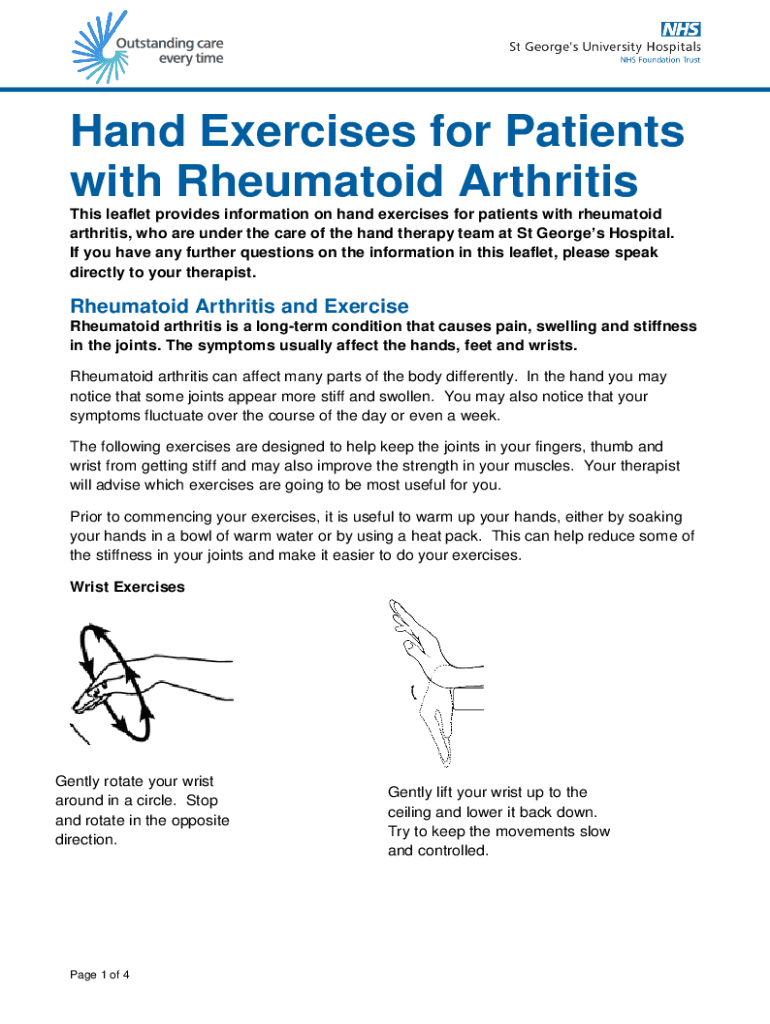 Fillable Online Exercises to improve function of the rheumatoid hand