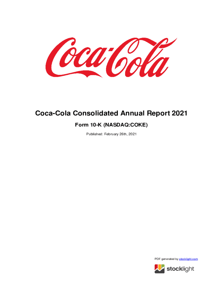 Fillable Online Coca Cola Annual Report UNITED STATES SECURITIES