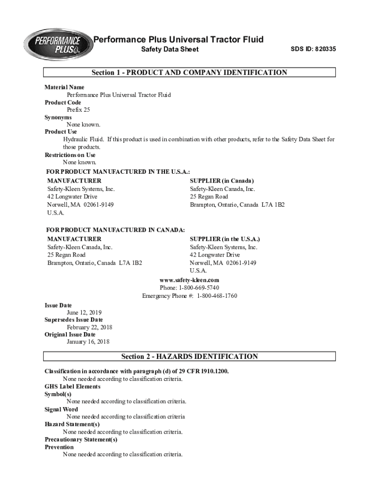 Fillable Online Download Universal Tractor Fluid Material Safety Data