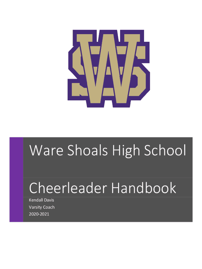 Fillable Online Ware Shoals High School. Cheerleading Handbook Fax