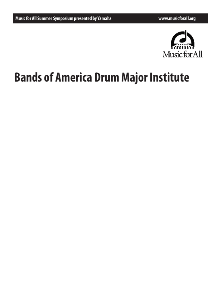 Fillable Online Bands of America Drum Major Institute at the Music for