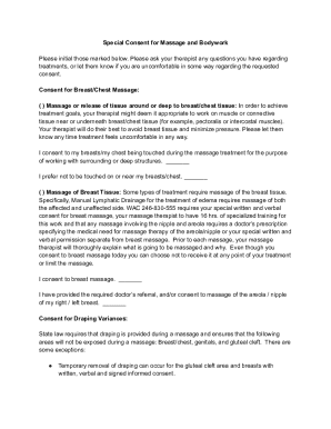Sample Breast Massage Consent Form