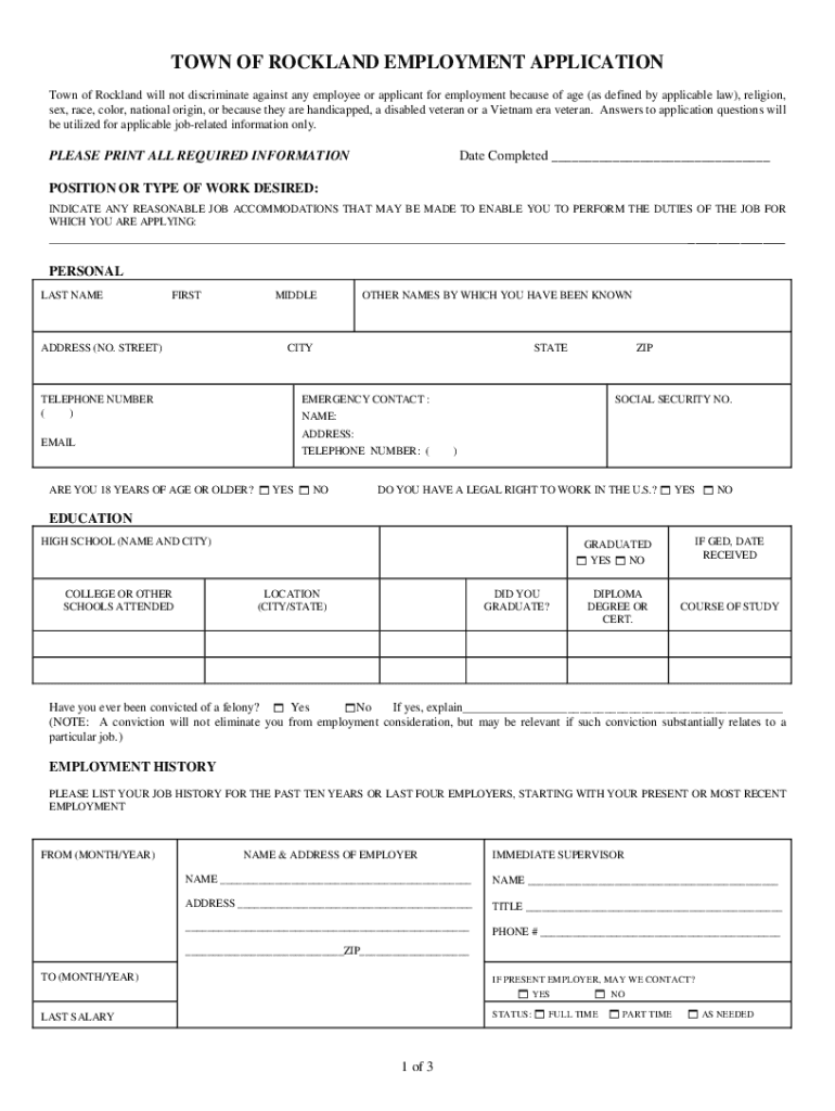 Fillable Online town highway department jobs Fax Email Print pdfFiller