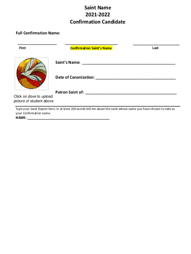 Fillable Online SAINT REPORT AND CREST - Holy Spirit Catholic Church ...