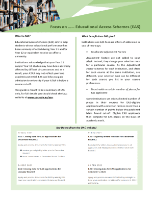 Fillable Online Focus Oneducational Access Schemes Eas Fax Email Print Pdffiller Fillable Online Focus Oneducational Access Schemes Eas Fax Email Print Pdffiller