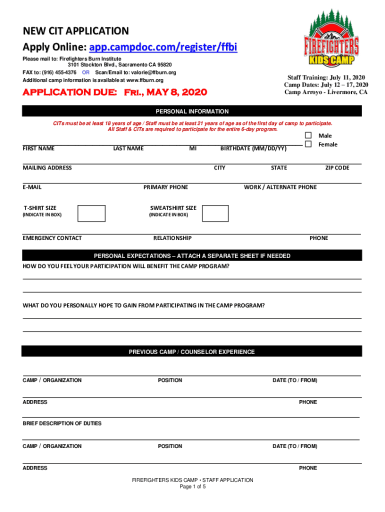 Fillable Online COUNSELOR APPLICATION Fax Email Print pdfFiller