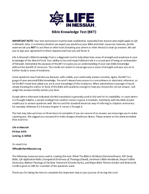 Bible Knowledge Test (BKT)