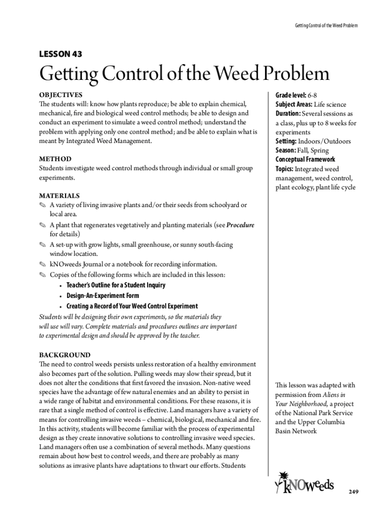 Fillable Online Weed Control Methods Handbook Tools & Techniques for