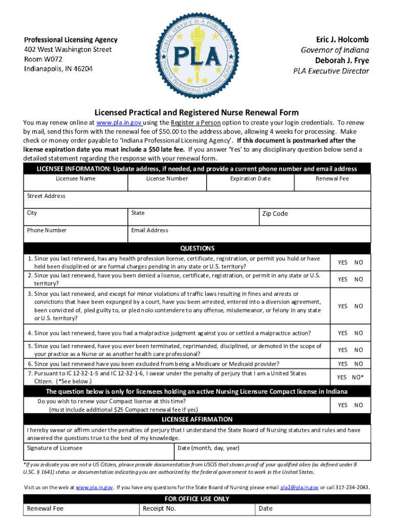 Fillable Online Generic LPNRN Renew Form w Compact Fax Email Print