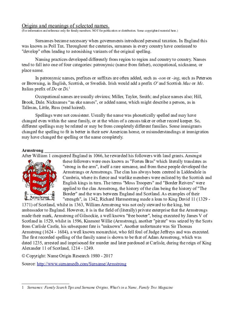 Fillable Online Surnames: Resources in Local History and Genealogy Fax ...