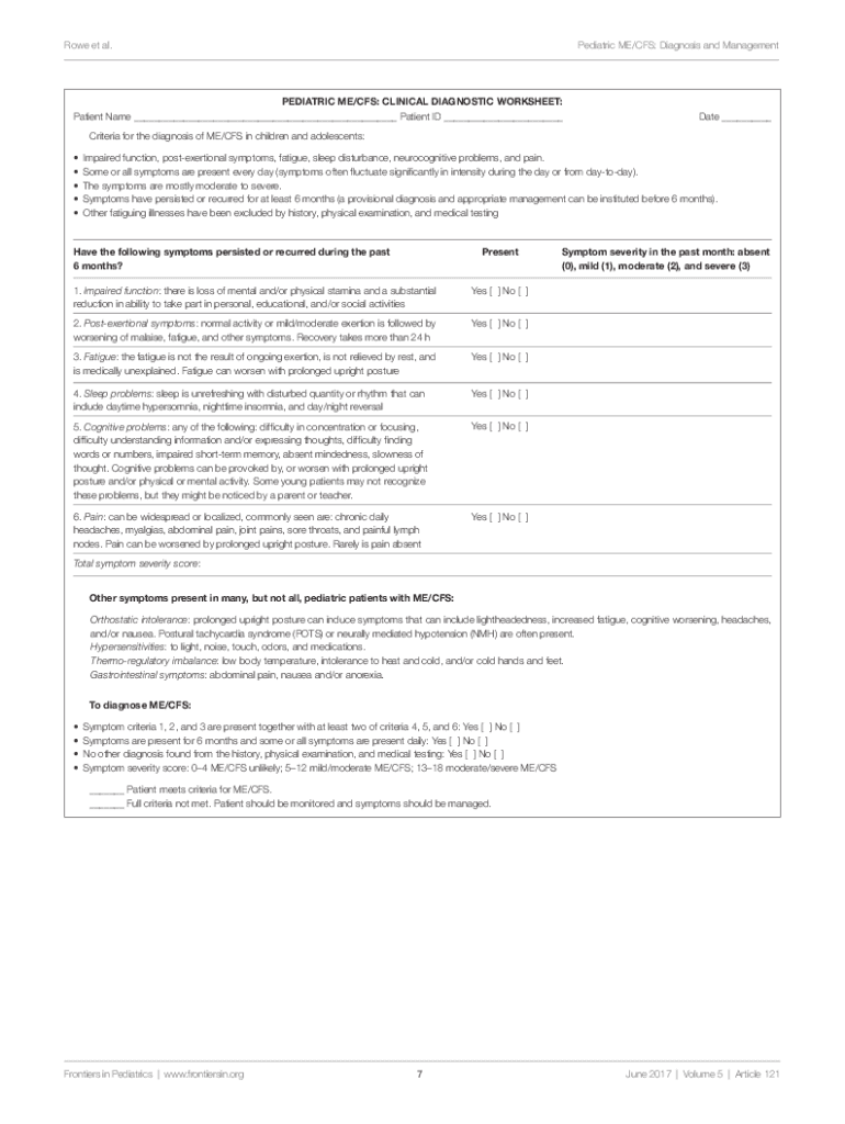 Fillable Online Clinical Diagnostic Worksheet Fax Email Print - pdfFiller