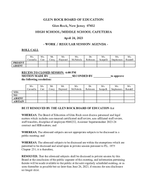 Fillable Online Glen Rock High School - New Jersey Fax Email Print