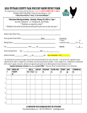Fillable Online 2022Poultry-Show-Entry-form - Copy Fax Email Print - pdfFiller