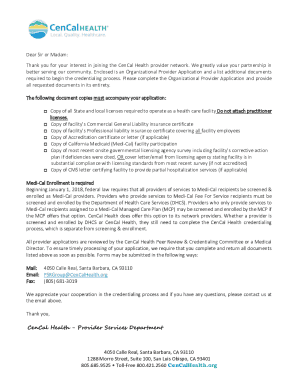 Thank you for your interest in joining the CenCal Health provider network