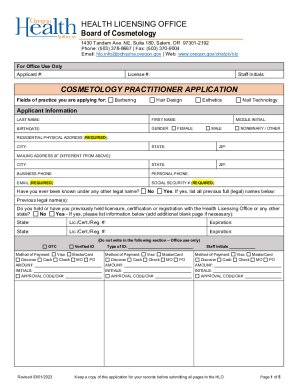Fillable Online Cosmetology Practitioner Application Information Packet Fax Email Print - pdfFiller