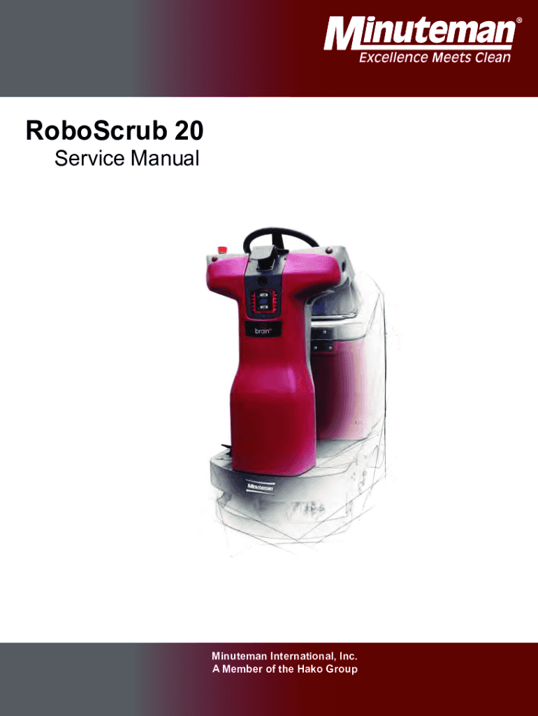 Fillable Online HAKO Minuteman RoboScrub 20 Service Manual Fax Email