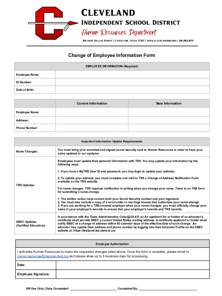 Fillable Online Employee and Dependent Personal Data Change Form Fax