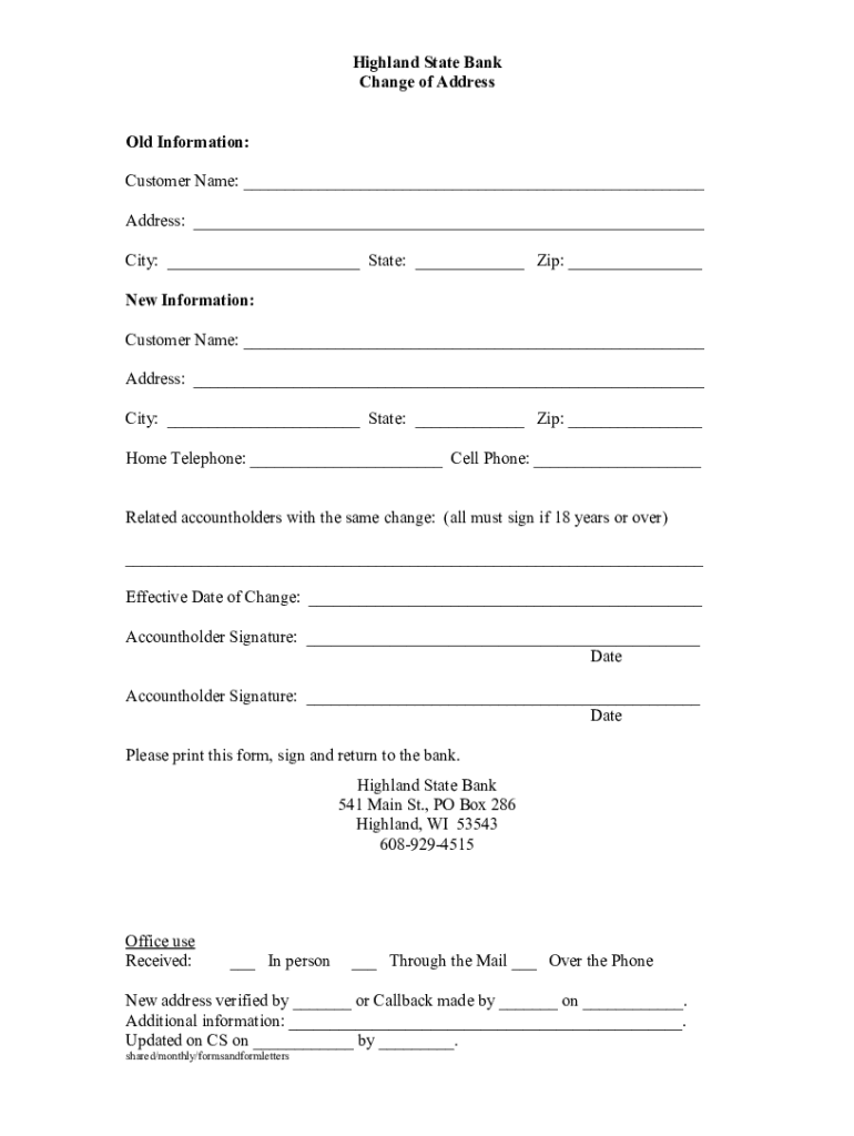 Fillable Online Sample Letter Informing Customers Of Change In Bank