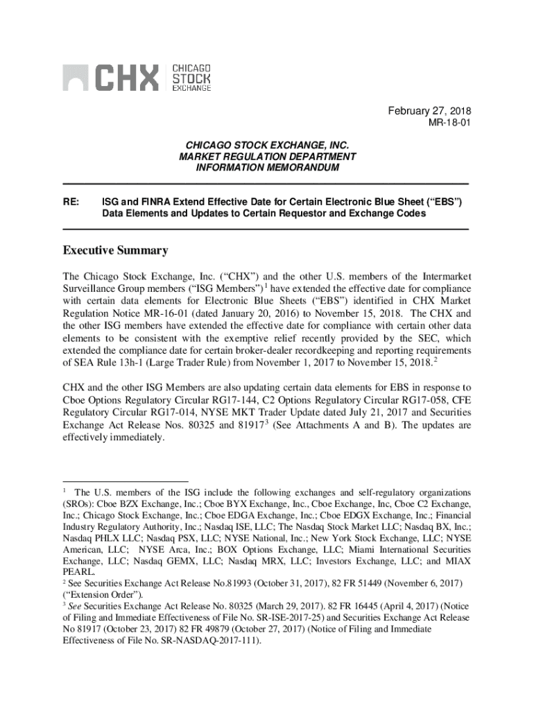 Fillable Online FINRA and ISG extend effective date for certain