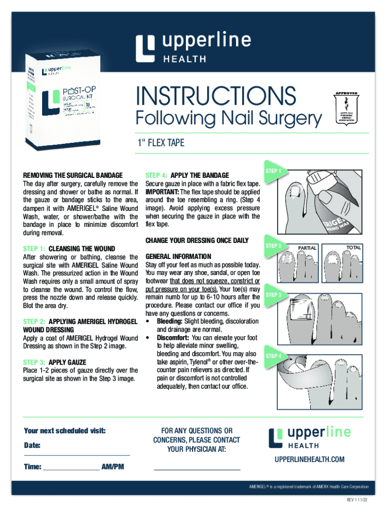 Completable En línea Toenail or Fingernail Avulsion Care Instructions