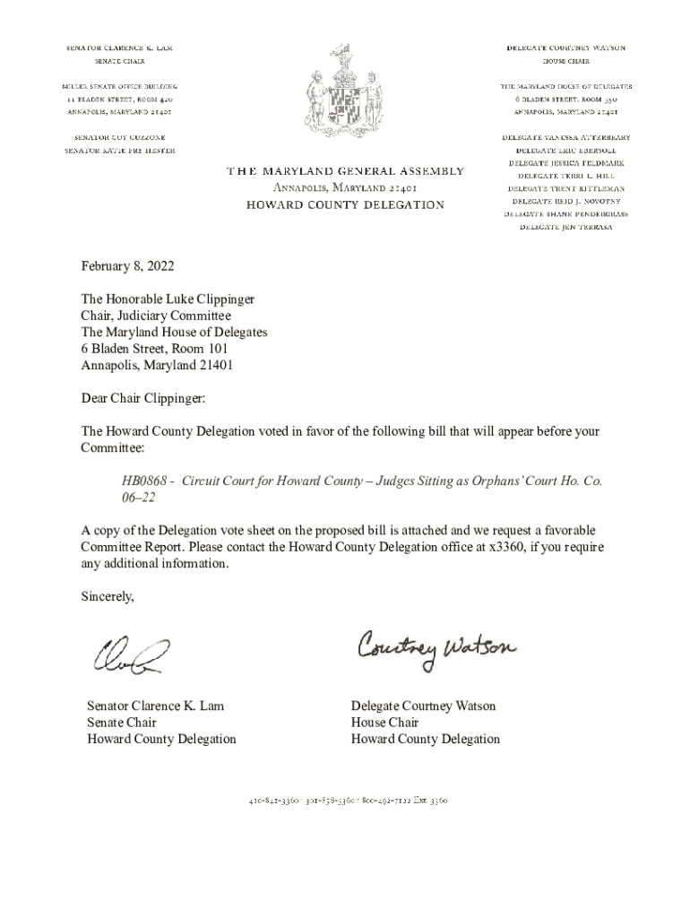 Fillable Online The Honorable Luke Clippinger Fax Email Print pdfFiller