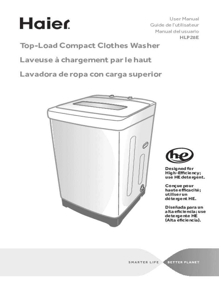 Fillable Online top load washer owner's manual manuel de l'utilisateur