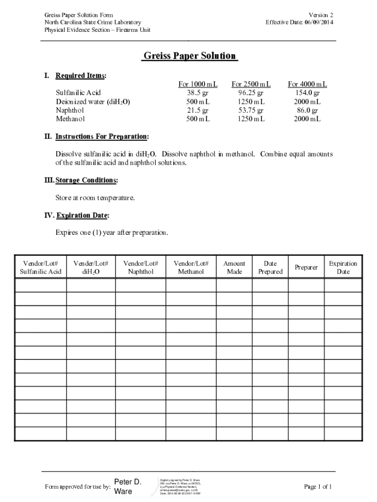 Fillable Online North Carolina State Crime Laboratory EVIDENCE GUIDE