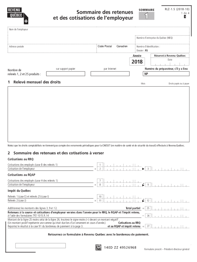 Sommaire des retenues et des cotisations de l'employeur Preview on Page 1