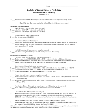 Fillable Online Bachelor of Science Degree in Psychology ... Fax Email ...
