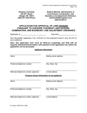 Allegan Township Land Division Application