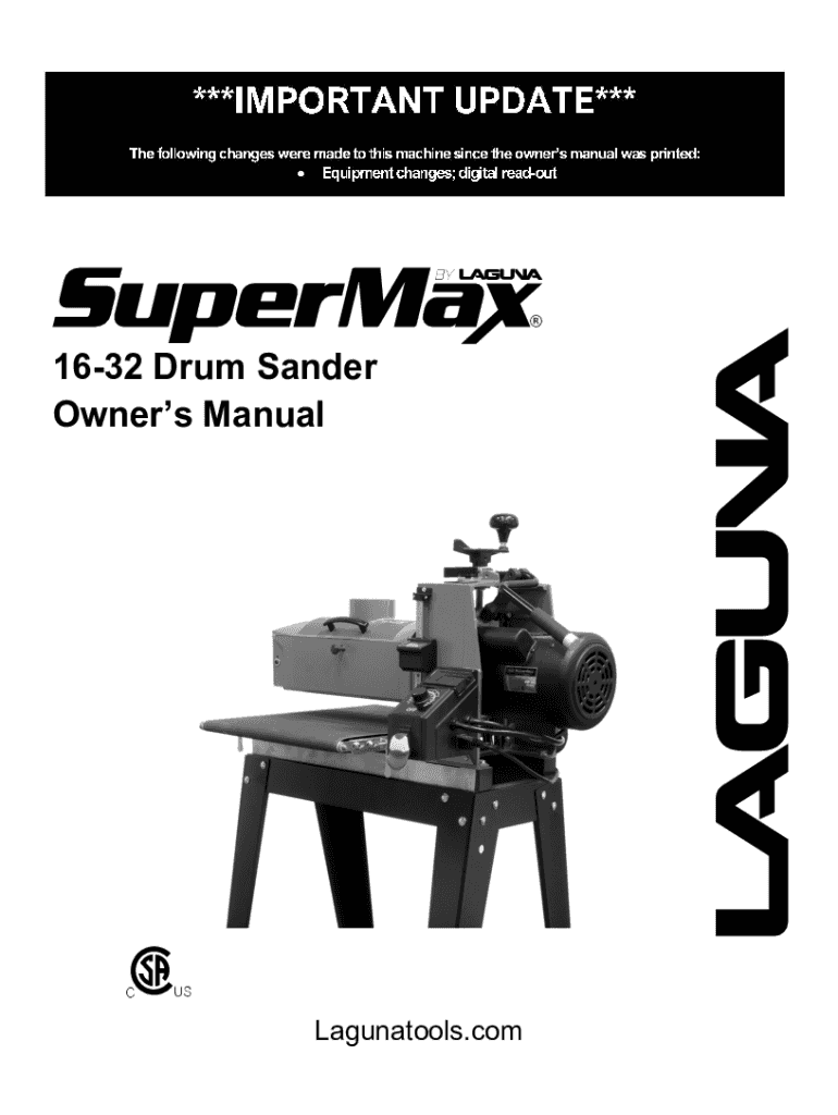 Fillable Online 1632 and 1938 Laguna Drum Sanders and Why I Upgraded