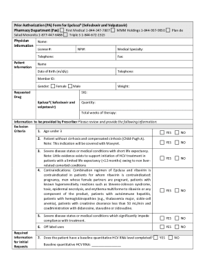 Epclusa: Prior Authorization Form