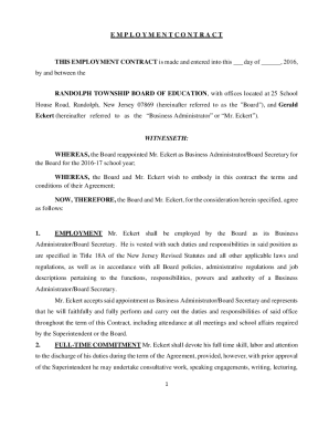 agreement between randolph township administrators ...