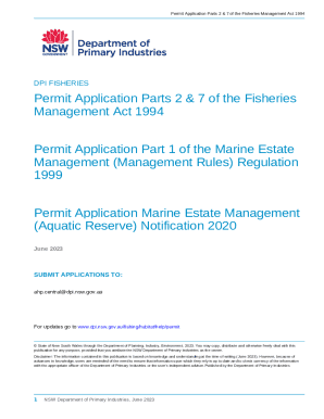 Part 7 Fisheries permit application form